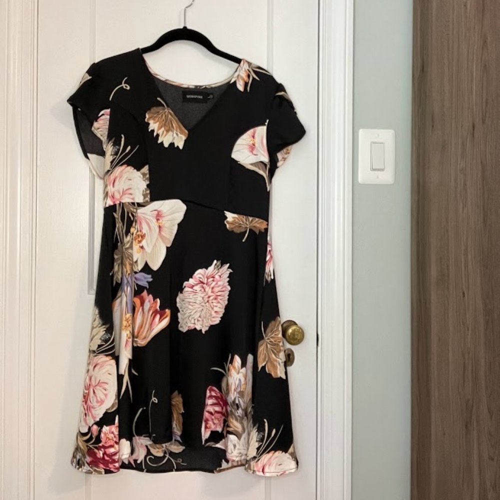 MinkPink Black Floral Dress